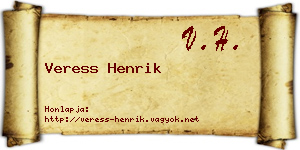 Veress Henrik névjegykártya